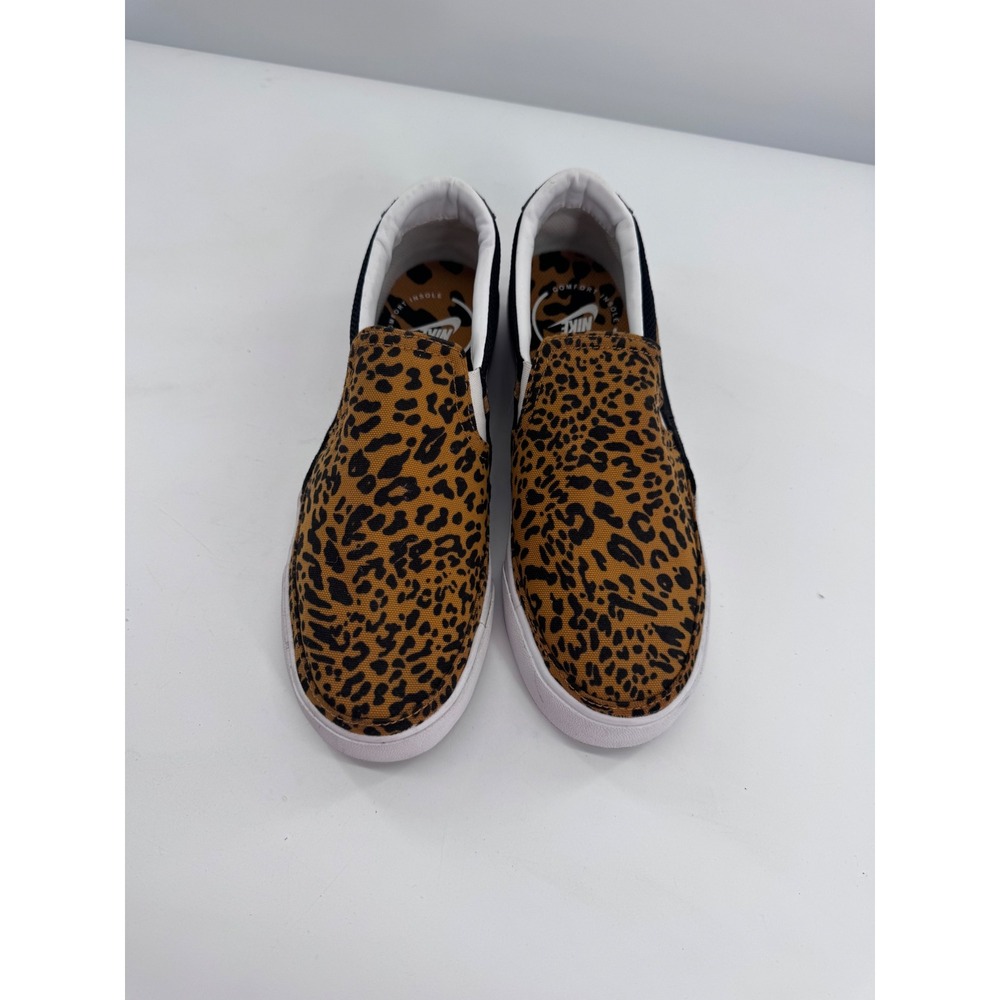 Nike Court Legacy Slip On Womens Shoes Leopard Print & Black Sneakers Size 9 - Picture 4 of 9
